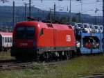 In Villach stand am 07.09.2009 1116 111-4 mit einen Autotransportzug voller Neuwagen aus Slowenien.