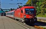 1116 085 als IC 118 von Innsbruck kommend wartet am 23.09.14 im Bhf. Bregenz auf die Weiterfahrt nach Lindau (Bodensee).