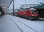 1116 180 hat soeben vom EN aus Wien West umgesetzt um als LP in die Reinigung nach Wolfurt zu fahren.