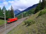 Eine 1116 solo kurz vor dem Bahnhof Penk. (10.5.2015)