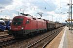 ÖBB 1116 100 (ex. 30 Jahre Licht ins Dunkel Werbelok) am 24.06.2014 mit einem gemischten Güterzug in Regensburg Hbf.