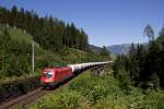 1116 114 mit einem Kesselwagenzug bei Bad Hofgastein am 26.08.15
