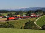 Eine 1116 mit einem RJ am 17.08.2014 unterwegs bei Pöndorf.