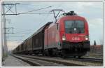 1116 226 bei der Durchfahrt der S-Bahnstation Wien Breitenleer Strae am 4.3.2007