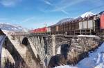 Hier nochmal ein Nachschuss beim überqueren der Angerschluchtbrücke:
1116 149-6 + 1116 116-5 am 12.2.2016 mit einem Güterzug, auf der Fahrt in Richtung Schwarzach-St.Veit.