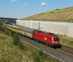 ÖBB 1116 034 mit ARS Altmann Wagen am 18.08.16 bei Neuhof (Hessen/Fulda)