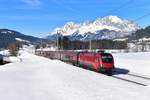 1116 156 mit einem RJ  am 16.02.2019 bei Fieberbrunn.