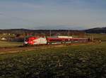 Die 1116 200 mit einem RJ am 15.12.2019 unterwegs bei Weng.