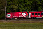 1116 249-4 mit dem ÖFB Railjet hinter Altach gen Götzis. 23.4.20