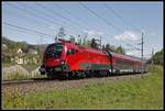 1116 154 mit Railjet bei Kapfenberg am 6.05.2020.