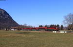 1116 215 mit dem RJX 162 (Budapest-Keleti – Zürich HB) bei Oberaudorf 12.2.22