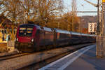 1116 243 als Railjet 890 in Lindau Reutin 26.2.22