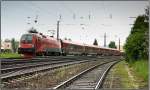 Railjet Versuchsfahrten im Aichfeld mit E-Lok 1116 201 und Steuerwagen 8090 702. 
Knittelfeld 20.05.2008