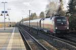 In Gronsdorf zurck, kam ein Railjet mit ziehender 1116 206 auf dem Weg nach Mnchen vorbei... (03.12.2009).