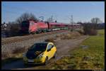 1116 230 mit einem RailJet-Zug im deutschen Inntal unterwegs am 27.12.2011.