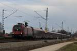 1116 228 und 1116 237 mit zwei RJ-Garnituren auf dem Weg nach Bregenz.