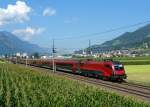 1116 225 mit einem Railjet am 02.08.2011 bei Schwaz.