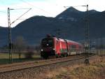 1116 230 vor Railjet kurz vor Prien am Chiemsee, 03.01.2014