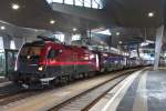 1116 246 ist mit railjet 653 nach Graz in Wien Hbf. bereitgestellt. Die Aufnahme entstand am 04.01.2015.