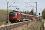 1116 211 mit RailJet bei Stephanskirchen / Rosenheim - 4.4.2016