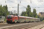 ÖBB 1116 212 mit ÖBB Railjet in München Heimeranplatz, am 28.07.2016.