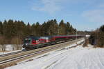 1116 231  5 geht los  war am 24. Januar 2022 bei Gabenstätt im Chiemgau auf dem Weg nach München.