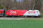 1116 237 vorher in Railjet Bemalung und nun mit der Werrbung für ÖFB am 11.4.26 bei Eglharting. 