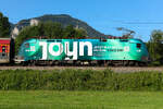 Die neueste ÖBB-Werbelok ist die 1116 243 und wirbt für den Streaminganbieter Joyn. Am 12. August 2026 bei Niederaudorf.