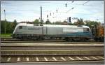 Seitenansicht des neuen BB Werbetaurus 1116 038 Siemens im Bahnhof Zeltweg.
4.7.2008