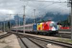 Der Rum�nien-Stier (1116 056) am 23.08.08 mit dem OEC 564 aus Wien West in W�rgl Hbf.