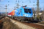 1116 250  Feuerwehr  fhrt mit dem um fast 2 Stunden verspteten EN265 Straburg-Wien West in Wien Htteldorf ein (28.11.2008)