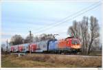 1116 250 (Feuerwehr) pendelte am 14.3.2009 den ganzen Tag zwischen Stockerau und Krems. Hier mit dem REX 7128.