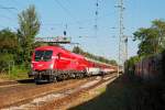 1116 003  RCA Austria  vor dem Intercity 403  Saris  (Wien Westbhf. - Kosice) am 26.09.2009 in Wien Penzing.
