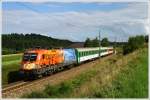 1116 250 Feuerwehr auf der Fahrt mit IC 100  Anton Bruckner  von Prag nach Linz. 
Freistadt 9.8.2010