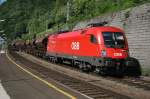 AQm 23.05.2009 f�hrt die 1116 260 (Europ�ischer Lokf�hrerschein) mit einem G�terzug durch Bruck/Mur.