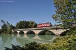 1116 138 LZ am 09.09.2012 auf der Saalachbrcke zwischen Freilassing und Salzburg