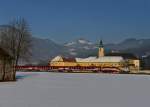 1116 249 mit dem Ski-WM-Railjet am 26.01.2013 bei Niederaudorf.