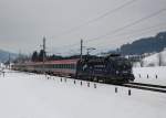 1116 126 mit OIC 515 nach Graz am 02.03.2013 bei Fieberbrunn.