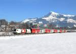 1116 264 mit einem Sonderzug fr das Hahnenkamm-Rennen in Kitzbhel am 26.01.2013.