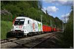 Die neue BB Werbelok, 1116 130  Frontrunner  zieht den 45336 von Sopron nach Villach Gvbf.