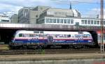  Polizeilok  1116 250-0 verlt am 21.06.2011 mit EC 114 den Hauptbahnhof Ulm