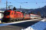 1116 143  Montan Sped  und 1116 138  Heeressport  gemeinsam mit 867 von Bregenz nach Wien West mit Halt in Dornbirn am 1.12.13.