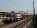 1116.222 bei der durchfahrt mit dem Rj 60 in Wels Hbf 2.4.14 