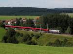 Die 1116 250 mit einem RJ am 17.08.2014 unterwegs bei Pöndorf.