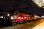 1116 138-9  Heeressport  mit dem EN 421 (Düsseldorf Hbf - Wien Westbf.) in Düsseldorf-Volksgarten am 05.02.15