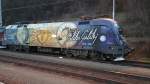 1116 077  Galileo-Michelangelo  wartete am fr�hen Abend des 26.01.2015 auf die Weiterfahrt mit dem Erzzug nach Leoben Donawitz in Leoben Hauptbahnhof.