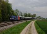 Die 1116 168 mit dem Orientexpress am 02.05.2015 unterwegs bei Langenisarhofen.