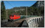 1141 024 ist die derzeitige Stammlok am Erlebniszug Zauberberge. Die Aufnahme vom 30.3.2008 zeigt den EZ 1955 von Wien Sdbahnhof nach Mrzzuschlag bei der Querung des hchsten Viaduktes der Semmeringbahn, der „Kalten Rinne“. (L: 184 m; H: 46 m) Das Foto war in der Form nur mglich weil das das linke Regelgleis zwischen Breitenstein und Semmering wegen Bauarbeiten gesperrt war, und mich der TFZF des EZ 1955 rechtzeitig ber die Situation informiert hat. Weiters mchte ich hinzufgen, dass ich den Mastschatten, der zwangslufig an der Stelle entsteht, mit Photoshop entfernt habe. Ich habe zwar eine Aufnahme ohne Mastschatten, wo der Zug etwas weiter weg ist, aber die Aufnahme hat mir persnlich einfach besser gefallen.