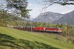 1142 620 + 1116 281 mit Güterzug bei Eichberg am 25.04.2017.