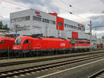 Graz. Neu trifft auf Alt: Diese treffen zwischen einer ÖBB 1216 und 1142, fand am 20.06.2020 in der Produktion der ÖBB beim Grazer Hauptbahnhof statt.